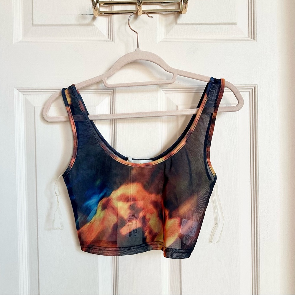 Meshki Multicolor Mesh Crop Tank Top